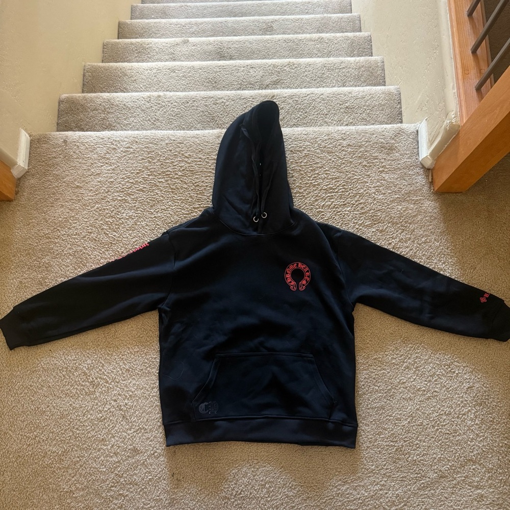 Chrome Hearts Black Hoodie with Red Details S
